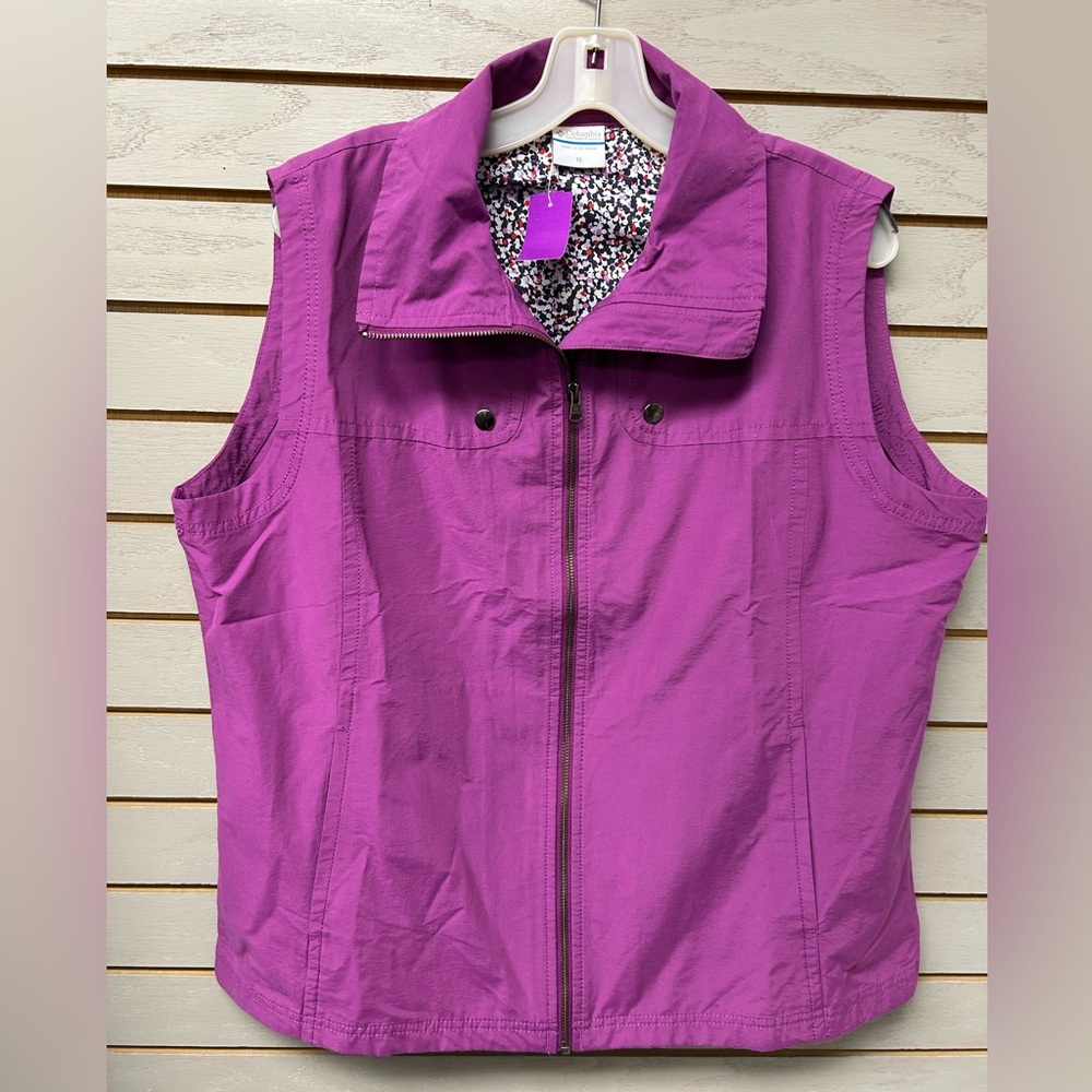 Columbia Purple Zip-Front Sleeveless Vest
